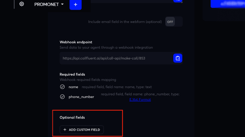 AI Promonet app dashboard 4