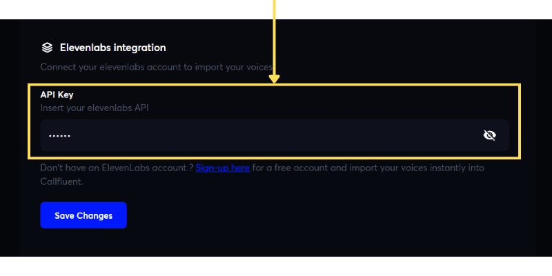 Enter Your Eleven labs API Key