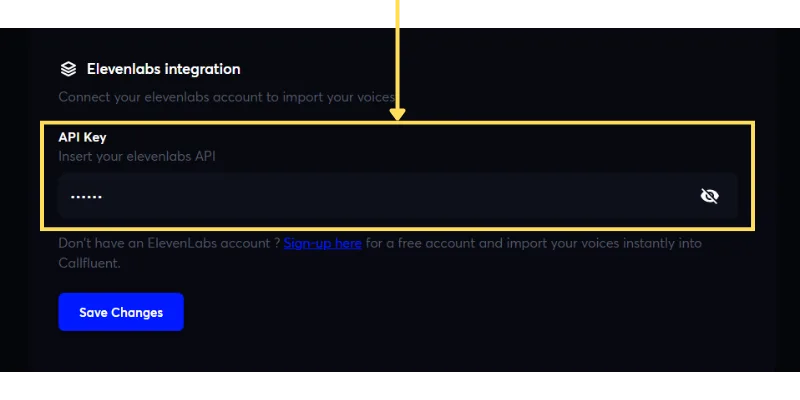 Enter Your Eleven labs API Key